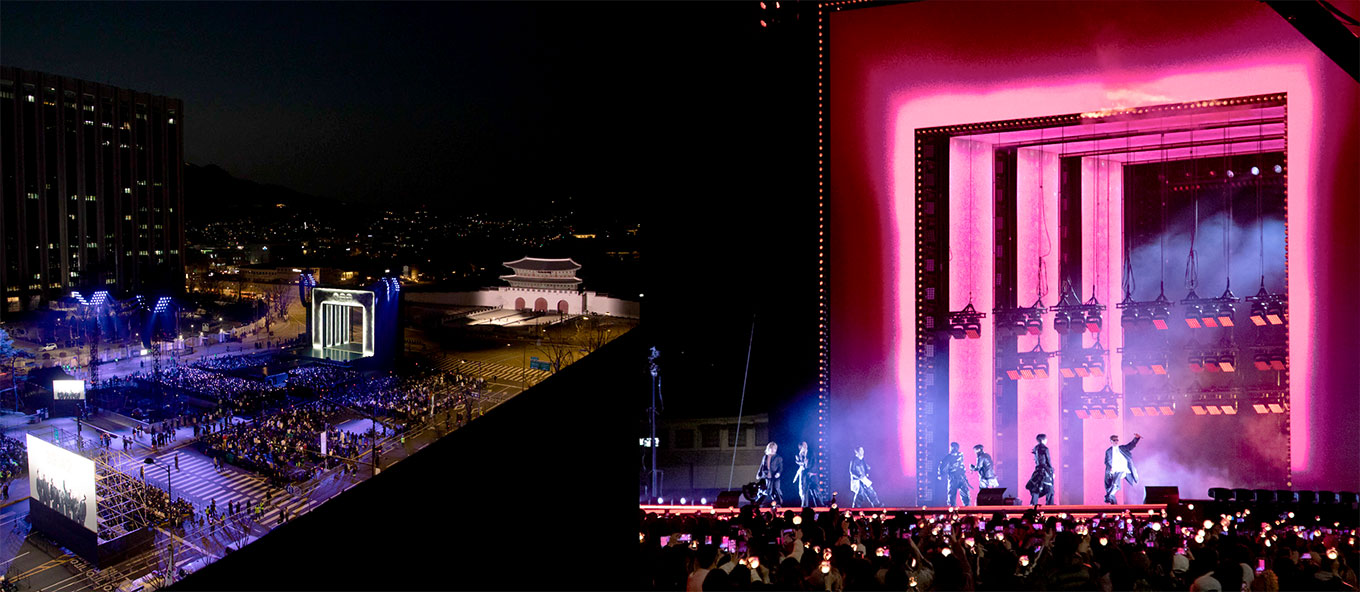 2026년 3월 21일 광화문에서 열린 BTS 콘서트 모습